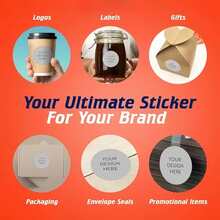 500/1000pcs Customized Stickers, Personalized Labels With Logo Text Or Image, Waterproof Adhesive Backing Design For Business Gifts, Anniversary Birthday Wedding Decoration - Multicolor - View 6