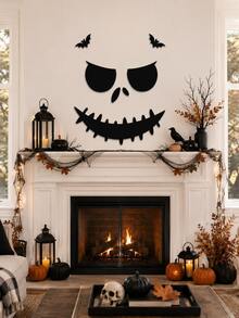 1 Set Halloween Skull Door Decoration Set,Scary Scar Face Holiday Decoration Stickers, Spooky Halloween Door Decor For Porch, Entryway, Haunted House, Indoor Outdoor Party Supplies, Halloween Party Decoration - Ghost Face Door Sticker - View 5