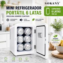 Mini Refrigerador Portátil 4 Litros Sokany SK-21031 Para Auto Y Hogar Enfría Y Conserva Alimentos Bebidas Cosméticos Compacto Eléctrico 12V Y 110V Color Blanco Bajo Consumo - Tipo de Enchufe A Japonés (100V) - Ver 3