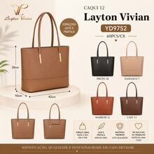 Classic Work Tote Bag Stylish Large Capacity PU Leather With Multiple Compartments - Coffee - View 9