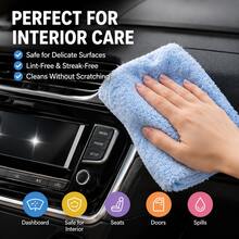 Carsun 5PCS Ultra Soft Microfiber Car Cleaning Towels, 5 Color Absorbent Detailing Cloths, No Lint Scratch Free Auto Care Towels For Interior Dashboard Glass - A - View 6