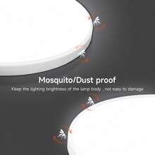 CANMEIJIA 1pc 45.5cm Round LED Ceiling Light, White Minimalist Modern Style, 18W/30W/40W 3-Color Temperature Adjustable, Flicker-Free Eye Protection, Anti-Insect Anti-Dust Design, Suitable For Bedroom, Living Room, Kitchen, Hallway And Indoor Lighting - White Ceiling Light 185-265V - View 6