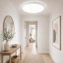 CANMEIJIA 1pc 45.5cm Round LED Ceiling Light, White Minimalist Modern Style, 18W/30W/40W 3-Color Temperature Adjustable, Flicker-Free Eye Protection, Anti-Insect Anti-Dust Design, Suitable For Bedroom, Living Room, Kitchen, Hallway And Indoor Lighting - White Ceiling Light 185-265V - View 3