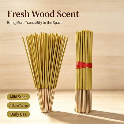 Varillas de incienso hechas a mano con aroma a jazmín, textura uniforme, combustión estable, aroma a té de jazmín, suave y no irritante, fragancia duradera, fresca y curativa, atmósfera zen tranquila, adecuada para sala de té, meditación, uso diario en el hogar, mejora el ambiente tranquilo