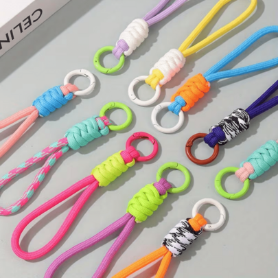 2/5/8/10 piezas Llavero de cordón para teléfono de colores, varios colores vibrantes, correa de poliéster duradera, adecuado para accesorios de teléfono, llaveros y fundas de teléfono, perfecto para regalos de Halloween y decoración de teléfono, cordón para teléfono, accesorios festivos, diseño animado, estructura resistente