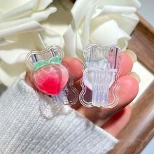 1 Set TPU Flower Data Cable Protector, Protects Data Cable, Made Of Durable ABS Material - Compatible With Apple 18W/20W Charger, Protects Charging Phone Cable From Damage - Red Peach - View 6