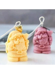 聖誕老人香氛蠟燭石膏矽膠模具 DIY 聖誕蠟燭石膏裝飾品 節日禮物製作模具 - 聖誕老公公 - 查看 2