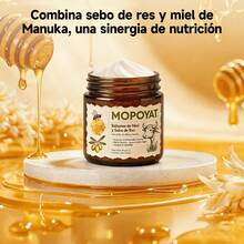 60g gramos de crema de sebo de vacuno alimentado con pasto elaborada artesanalmente, con miel y sebo de vacuno | 100 % pura y natural, ideal para pieles extremadamente secas y agrietadas | Hidratante y humectante, apta para rostro, cuerpo, manos, labios y talones, unisex. - Blanco - Ver 2