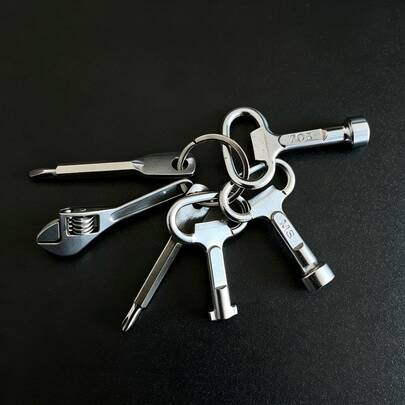 Creative Practical Tool Keychain Cross Screwdriver Keychain Wrench Set Metal Pendant Promotional Gift