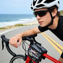 1pc Bicycle Top Tube Bag Graffiti Print Oxford Cloth Touchscreen Phone Bag With Reflective Strip Large Capacity Bike Front Beam Bag For Mountain Road Bike Cycling Commuting Storage Bag Compatible With Phone Universal For Mountain Bike Flat Bar Drop Bar Road Bike Beach Leisure Commuting Riding Bag - Multicolor - View 2
