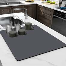 Super Absorbent Kitchen Dish Drying Mat - Heat Resistant, Non-Slip Rubber Backing, Stain-Resistant Countertop Drain Mat, Suitable For Home And Restaurant Use - A - View 10