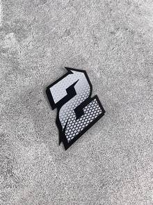 Honeycomb Racing Number 0-9 Waterproof Vinyl Sticker Set – Gray/Black Motorcycle Decorative Stickers - A - View 6