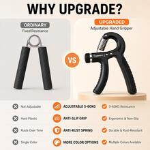 BSKT High Resistance Adjustable Grip Strengthener Without Counter, Ball Sports Combat Fitness Advanced Training For Men And Women Sports Enthusiasts, Thickened High Rebound Stainless Steel Spring, Non-Slip Wide Grip Handle, Full Range Force Adjustment, Badminton Basketball Boxing Climbing Grip Strength And Wrist Strength Training Equipment - Multiple Styles - View 9
