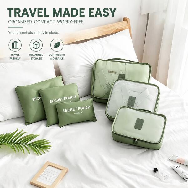 6pcs Travel Portable Clothing Storage Bags Waterproof Clothes Organizer