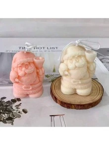 聖誕老人香氛蠟燭石膏矽膠模具 DIY 聖誕蠟燭石膏裝飾品 節日禮物製作模具 - 聖誕老公公 - 查看 4