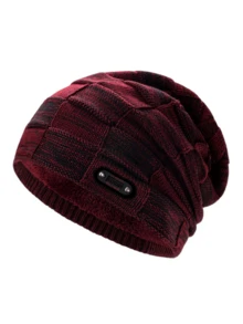 1pc Unisex Autumn/Winter Thermal Lined Knitted Beanie Hat With Ear Flaps, Windproof Warm Versatile Knitted Cap For Daily Outdoor Wear - Multicolor - View 14