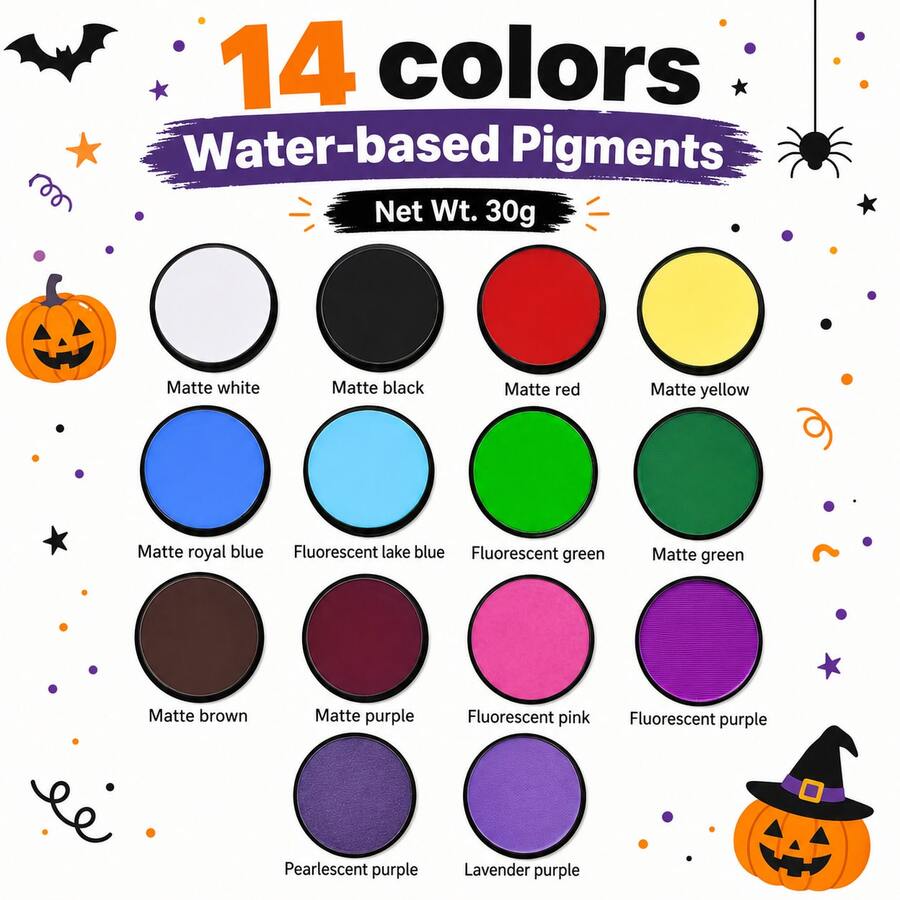 30g Solid Watercolor Paint Palette, Washable And Removable, Suitable For Valentine's Day Themed Painting, Major Sports Events, Parties And Other Activities - 30g/1.06oz - View 1
