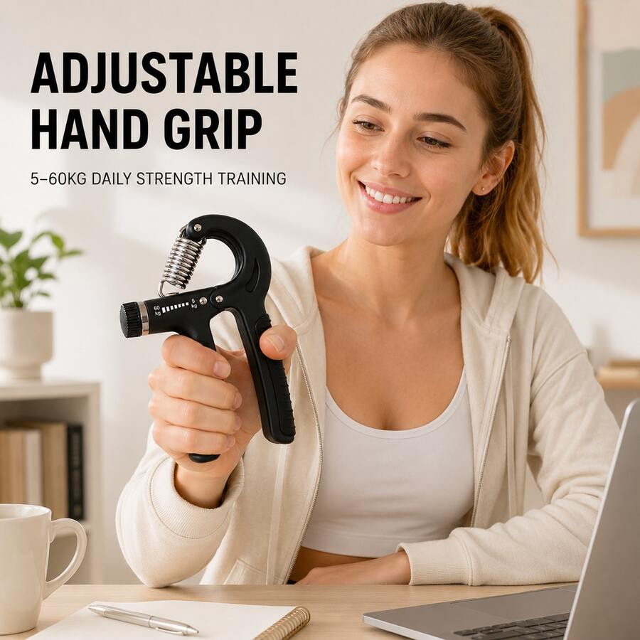 BSKT High Resistance Adjustable Grip Strengthener Without Counter, Ball Sports Combat Fitness Advanced Training For Men And Women Sports Enthusiasts, Thickened High Rebound Stainless Steel Spring, Non-Slip Wide Grip Handle, Full Range Force Adjustment, Badminton Basketball Boxing Climbing Grip Strength And Wrist Strength Training Equipment - Multiple Styles - View 1