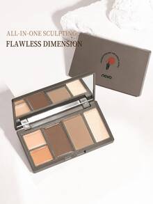 NOVO Palet Makeup Wajah Multifungsi 4 Warna: Concealer, Contour & Highlighter, Menutupi Noda & Kemerahan, Menciptakan Kontur Wajah 3D, Tahan Keringat, Palet Makeup Portabel untuk Perjalanan - 01# Aprikot Manis Merah Muda - View 2