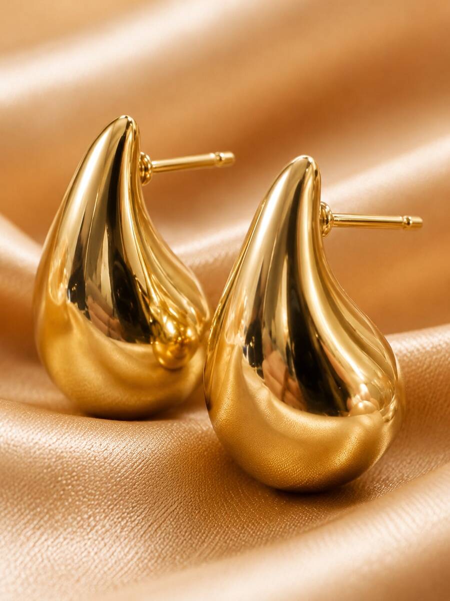 1 Pair Women's Earrings, Fashionable Elegant High-End Design Studs, Minimalist Asymmetrical Shape Commuter Versatile Ear Jewelry - Earrings - View 1