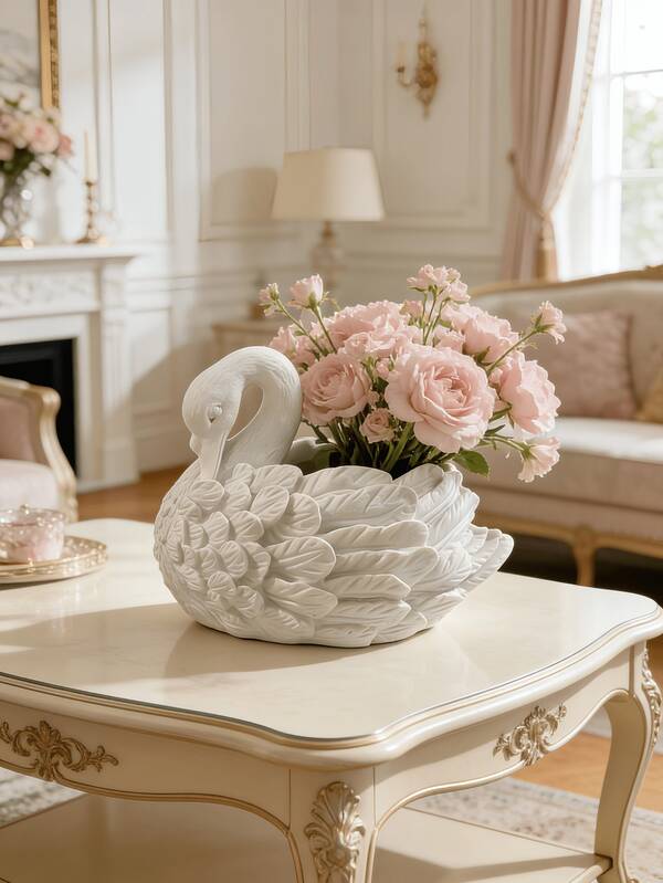 This Swan-Shaped Vase Is Suitable For Living Room, Bedroom, Vanity, Entryway And Other Places, Enhancing The Room's Aesthetic. They Are Ideal Gifts For Weddings And Housewarmings, And Also Fashionable Home Decor Items (No Electricity Required).