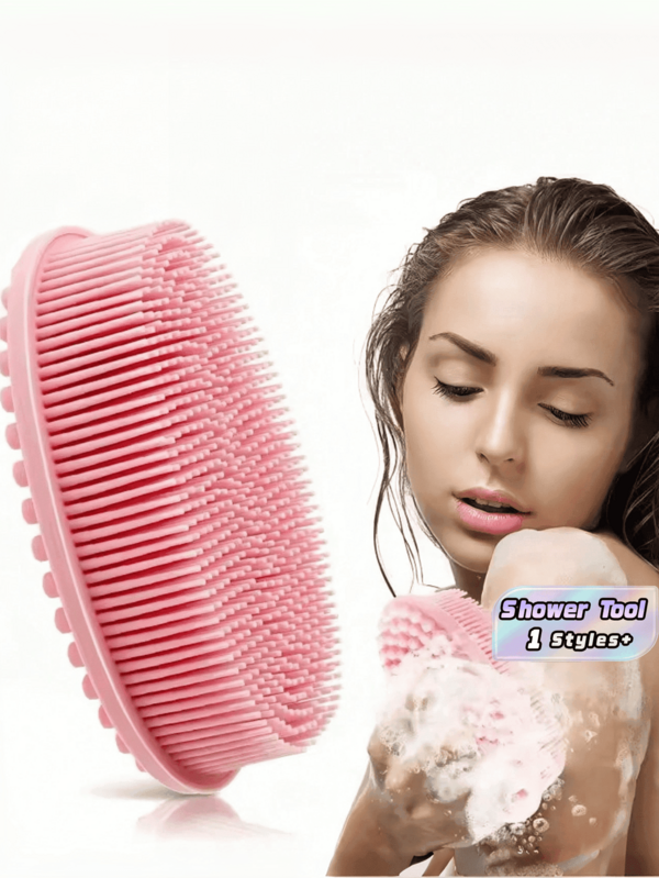 All-In-One Silicone Bath Brush, Side Massage Bath Brush, Cleaning Brush, Bath Brush, Soft Body Brush, Suitable For All Skin Types. Used For Showering. Body Cleaning Care Tool, Bath Accessories, Bath Products.