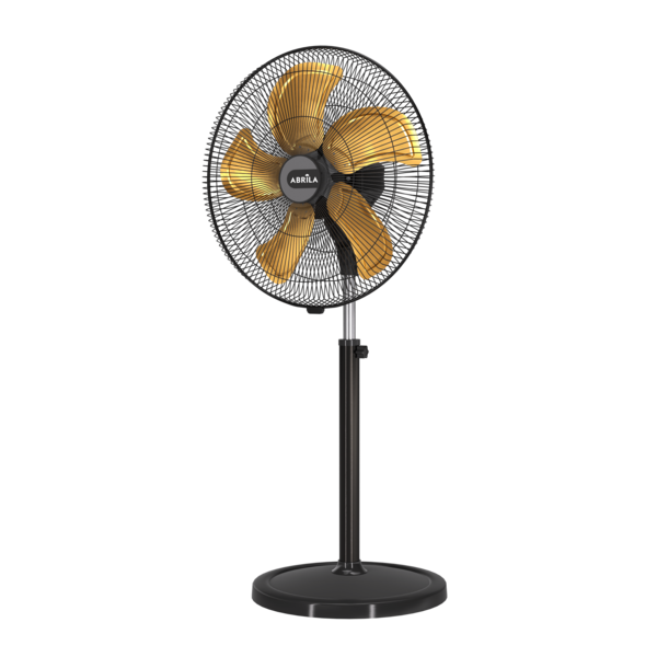 Avant Ventilateur industriel Crucero 209W ULTRA PUISSANT Noir/or 5 vitesses moteur AC 5 pales Fixe et rotatif Haute vitesse hauteur réglable 105<135x60x60cm Première qualité garantie