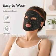 SUNPINT 7-Color LED Silicone Beauty Face Mask, 95 High-Brightness Red Light Beads, 630nm 650nm Red Light Wavelength, Helps Maintain Skin Health, Suitable For Daily Care, Keeps Skin Clean And Moisturized - Black - View 9