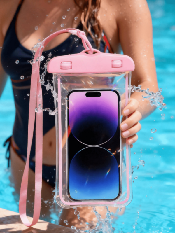 Funda impermeable para teléfono, compatible con pantalla táctil y desbloqueo facial, funda impermeable transparente para nadar y flotar, cubierta protectora sellada para teléfono, esencial de playa, accesorio de playa, flotador de piscina