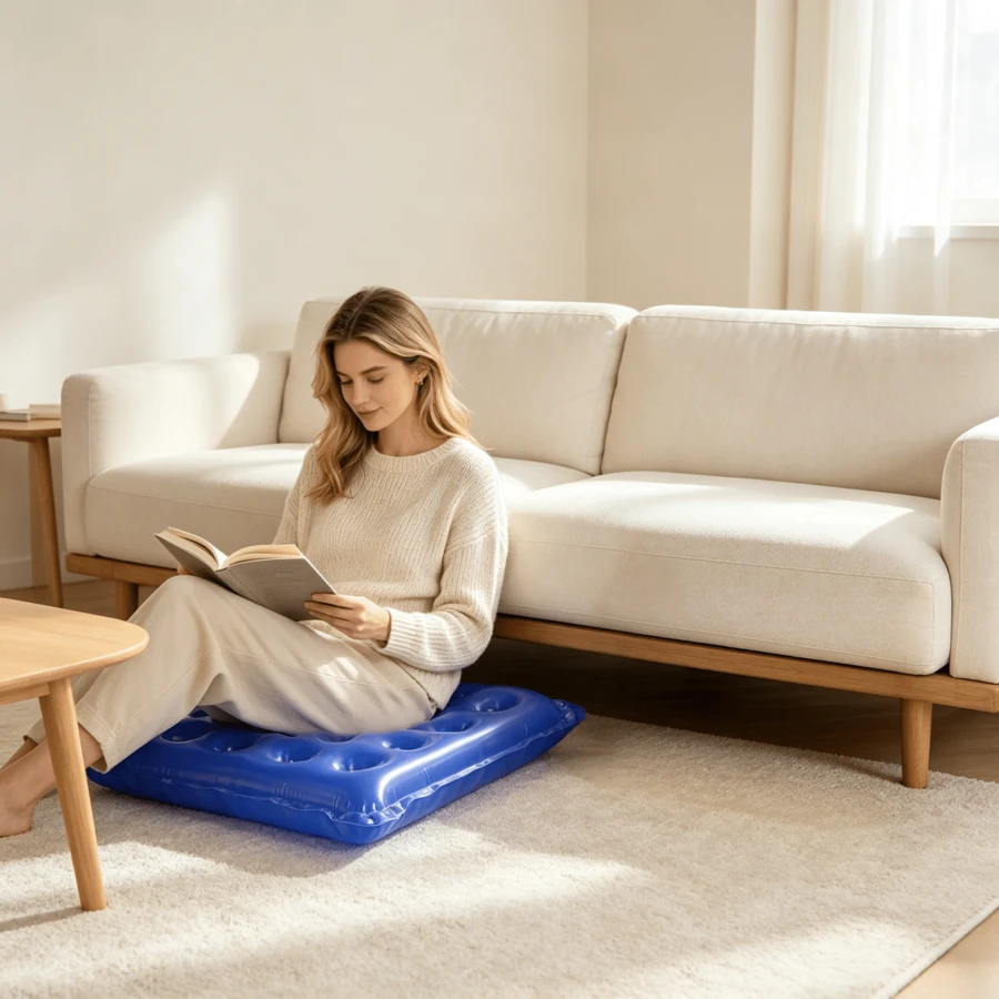 Inflatable Air Hole Seat Cushion,Chair Cushion, Butt Pillow, Pressure Relief Breathable PVC Square Seat Pad For Office Chair Wheelchair - Random Color - View 1