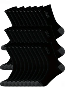 1/5/10/20 Pairs Unisex Black & White Mid-Calf Sports Socks, Couple Socks, Comfortable Casual Breathable, Suitable For Daily Wear & Sports, All Seasons - Multicolor - View 5