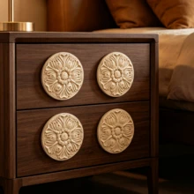 4pcs Solid Wood Carving Circular Decals, Home Decorations, Woodworking Supplies, Suitable For Cabinets, Doors And Windows, Furniture, Background Walls, Porches, Offices And Other Decorations, Holiday Decorations, DIY Decorations. - Multicolor - View 12