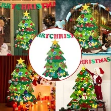 Felt Christmas Tree Children's Christmas Decoration DIY Felt Fabric Christmas Tree Children's Decoration, Felt Board Children, Brown Felt, Craft Kit, Children's Light, Christmas Tree, Christmas Tree - Multicolor - View 2