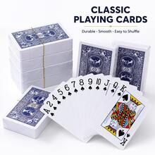 5-Pack Thick Wear-Resistant Adult Paper Playing Cards, 1-Pack Home Camping Travel Party Leisure Card Game, Durable Smooth, Tournament Entertainment Universal Tabletop Game Prop - View 3