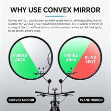 Bicycle Rearview Mirror, 360° Adjustable Handlebar Convex Mirror, High Definition Wide Angle Cycling Rearview Mirror, Suitable For Electric Bicycle, Scooter, Mountain Bike, Road Bike Cycling Accessories, Bicycle Riding Equipment, Universal Reflective Mirror - Black - View 4