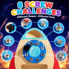 Children's Wooden Rocket Busy Board Toy With Screws, Nuts, Bolts And Tools Set, Hand-Eye Coordination Training, Thinking And Motor Skills Development, Parent-Child Interactive Game, Birthday Gift - Multicolor - View 4