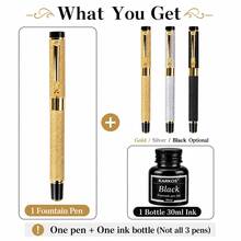 Pulpen Fountain dengan Desain Motif Naga, Termasuk Tinta Hitam 30ml, Pulpen Isi Ulang dengan Tulisan Halus, Pilihan Warna Emas/Perak/Hitam, Set Pulpen Hadiah Kaligrafi Elegan untuk Kantor dan Buku Harian - Pulpen ujung tunggal + tinta - View 5