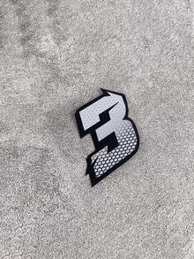 Honeycomb Racing Number 0-9 Waterproof Vinyl Sticker Set – Gray/Black Motorcycle Decorative Stickers - A - View 7