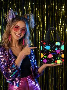 10PCS Colorful Gift Bags With Handles, Suitable For Art Theme Birthday Party Favors, Gift Bags, Candy Bags, Shopping And Event Supplies - Multicolor - View 5