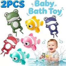 Cute Wind-Up Water Toys Set, Backstroke Frog, Little Crab, Clownfish, Little Turtle Baby Bath Water Play Set - Multicolor - View 3