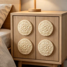 4pcs Solid Wood Carving Circular Decals, Home Decorations, Woodworking Supplies, Suitable For Cabinets, Doors And Windows, Furniture, Background Walls, Porches, Offices And Other Decorations, Holiday Decorations, DIY Decorations. - Multicolor - View 11