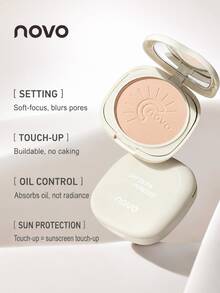 NOVO 2-In-1 Sun Protection & Makeup Setting Powder, Ultra-Fine Silky Texture, Oil Control & Pore Blurring, Suitable For On-The-Go Touch-Ups - 01#Sunscreen Powder - View 6
