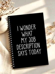 Fashionable Black Spiral Notebook - 5.5x8.3 Inches, Perfect Gift For Women And Girls, Elegant Journal | Cute Aesthetic | Spiral Bound - 5.5x8.3 Inches, With Day Of The Week, Weather, Memo Number And Date Markers, School Supplies, Back To School - Multicolor - View 1