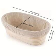 BWIC 4pcs Bread Proofing Basket Set, Round And Oval Dual Sizes Wicker Baking Tools, Willow Bread Proofing Basket Set, 9-Inch Round And 10-Inch Oval, Natural Willow Material, Linen Liner, Bread Proofing Basket, Round And Oval Proofing Wicker Basket, Baking 4pcs Set, Linen Liner Proofing Basket - White - View 16