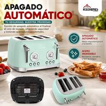 Tostador Eléctrico Retro Kitchenes, Para 4 Rebanadas, 6 Niveles de Tostado, con Bandeja para Migas, Color Verde Menta, Estilo Vintage Para Cocina Moderna - Tipo de Enchufe A Japonés (100V) - Ver 6