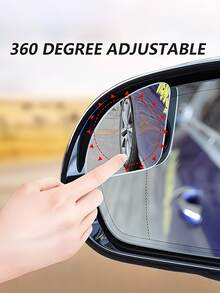 Rearview Mirror Blind Spot Mirror, Adjustable Angle, Heart, Fan, Round And Other Shapes, High Definition Glass Convex Lens Wide Angle 360° Adjustable Auxiliary Rearview Mirror, Suitable For All Car Models - Rearview Mirror Model - View 4