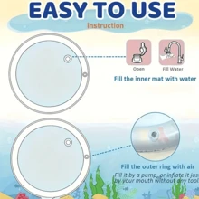 Durable Shark‑Shape Inflatable Pet Water Bed Thick Large Round Patting Water Mat Interactive Play Toy For Cats Dogs Household Pet Entertainment Tool Trim Claws Before Using - Multicolor - View 6