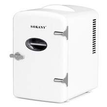 Mini Refrigerador Portátil 4 Litros Sokany SK-21031 Para Auto Y Hogar Enfría Y Conserva Alimentos Bebidas Cosméticos Compacto Eléctrico 12V Y 110V Color Blanco Bajo Consumo - Tipo de Enchufe A Japonés (100V) - Ver 1