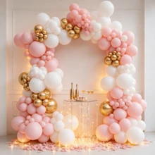 Multi Scene Gold Pink White Balloon Garland Kit 130Pcs For Wedding Birthday Baby Shower Spring Summer Autumn Winter Festival Styling - Multicolor - View 3