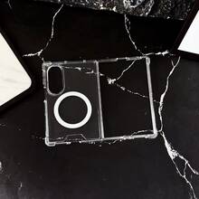 Magnetic Clear Crystal Phone Case Compatible With Samsung Galaxy Z Fold8 Ultra/Fold 8 Wide/Fold7/Z Fold6/Z Fold5/Z Fold4, Anti-Yellow Shockproof Drop Resistant Slim Transparent Protective Cover Minimalist Fashion Foldable Phone Shell - Clear - View 16